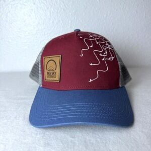 Locale Big Sky Montana Trucker Hat Cap SnapBack Mesh Red Blue Adjustable